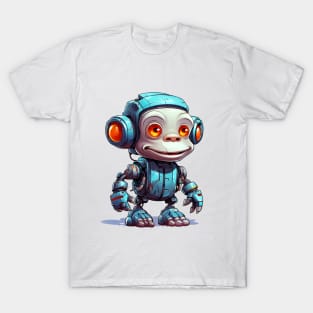 Cartoon monkey robots. T-Shirt, Sticker. T-Shirt